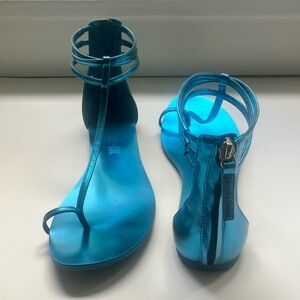 Aminah Abdul Jillil x INC Metallic Blue Sandals 8 1/2